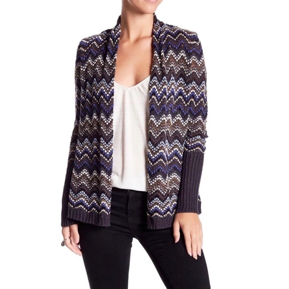 NIC+ZOE Sweaters - Nic+Zoe Celestial Multicolor Chevron Open Front Open Knit Cardigan Zigzag size S